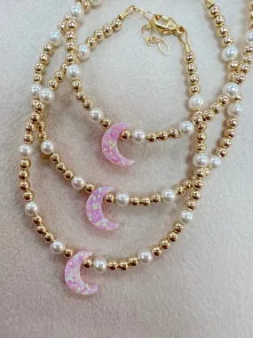 14k Gold Filled "Pink Moon" w/ pearls Bracelet