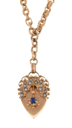 167 Sapphire Pearl Locket Necklace