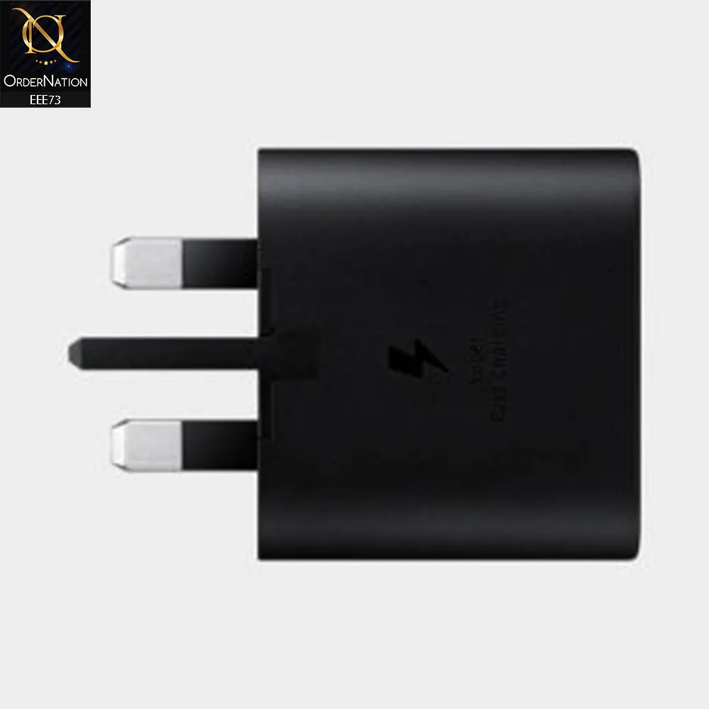 25W PD USB Type-C Power Adapter UK 3Pin Fast Charger – Black