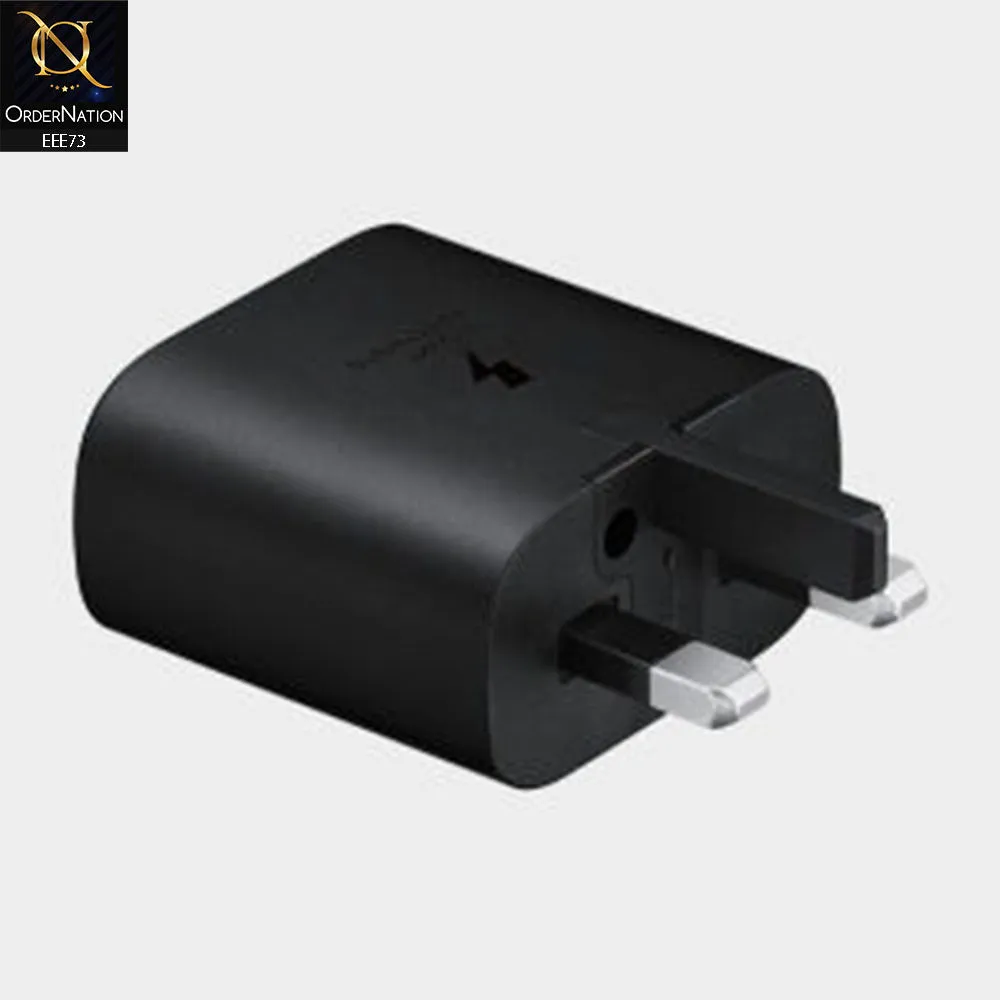 25W PD USB Type-C Power Adapter UK 3Pin Fast Charger – Black