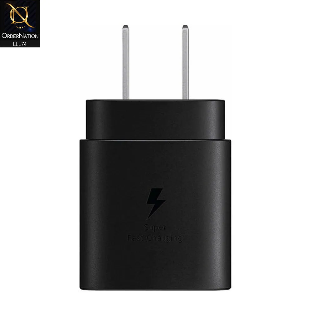 25W PD USB Type-C Power Adapter US 2Pin Fast Charger – Black
