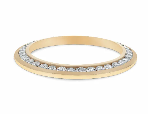 26MM DIAMOND BEZEL FOR ROLEX DATEJUST PRESIDENT 1.50CT CHANNEL SET 14K YELLOW
