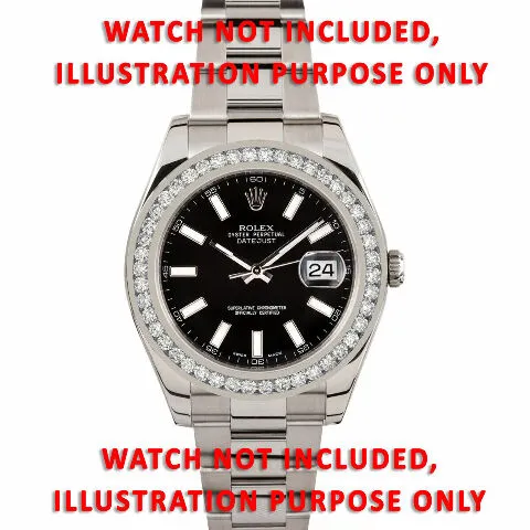 3CT CHANNEL DIAMOND BEZEL STAINLESS STEEL FOR ROLEX DATEJUST 2 116300, 116334