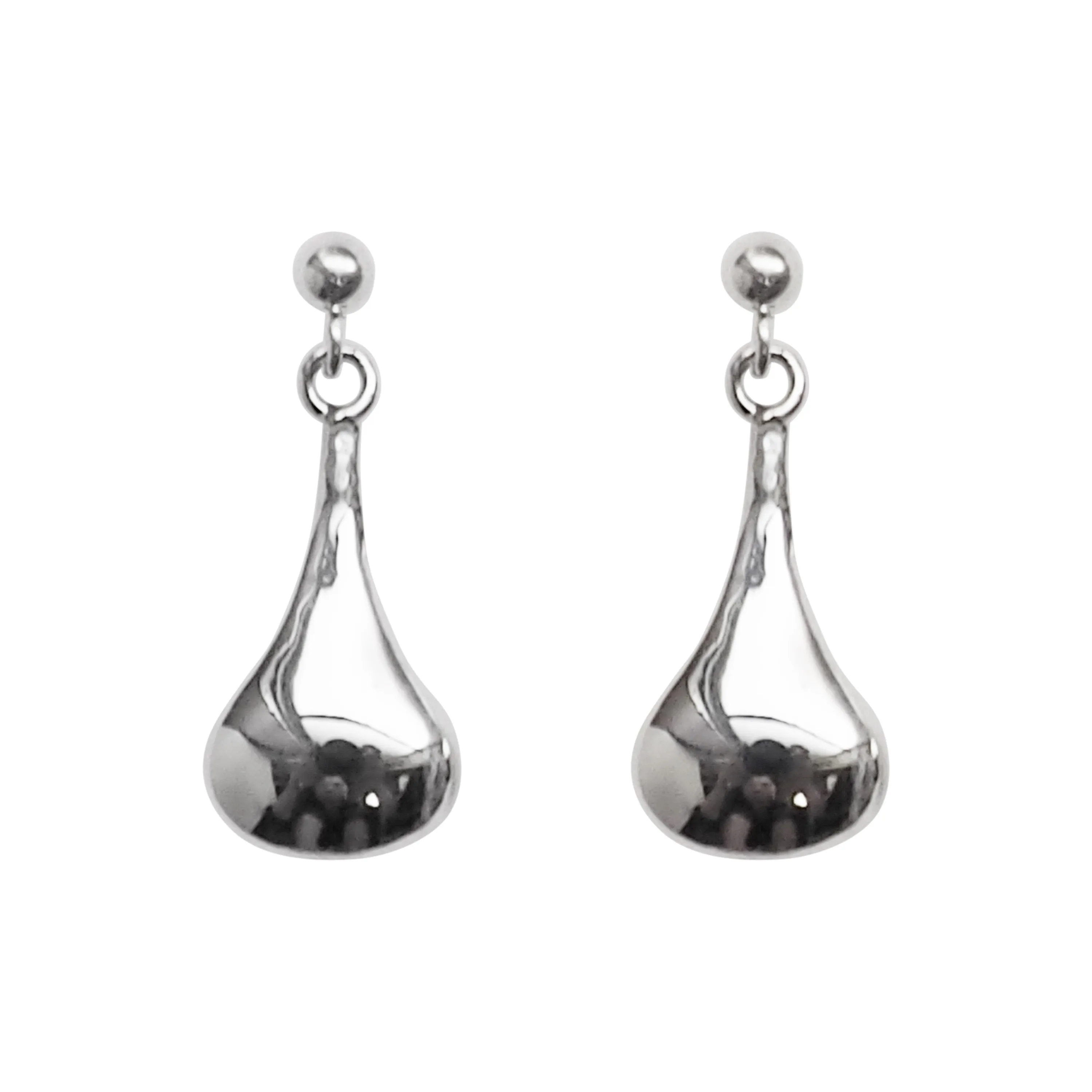 925 Sterling Silver Dangle Teardrop Invisible Clip On Earrings