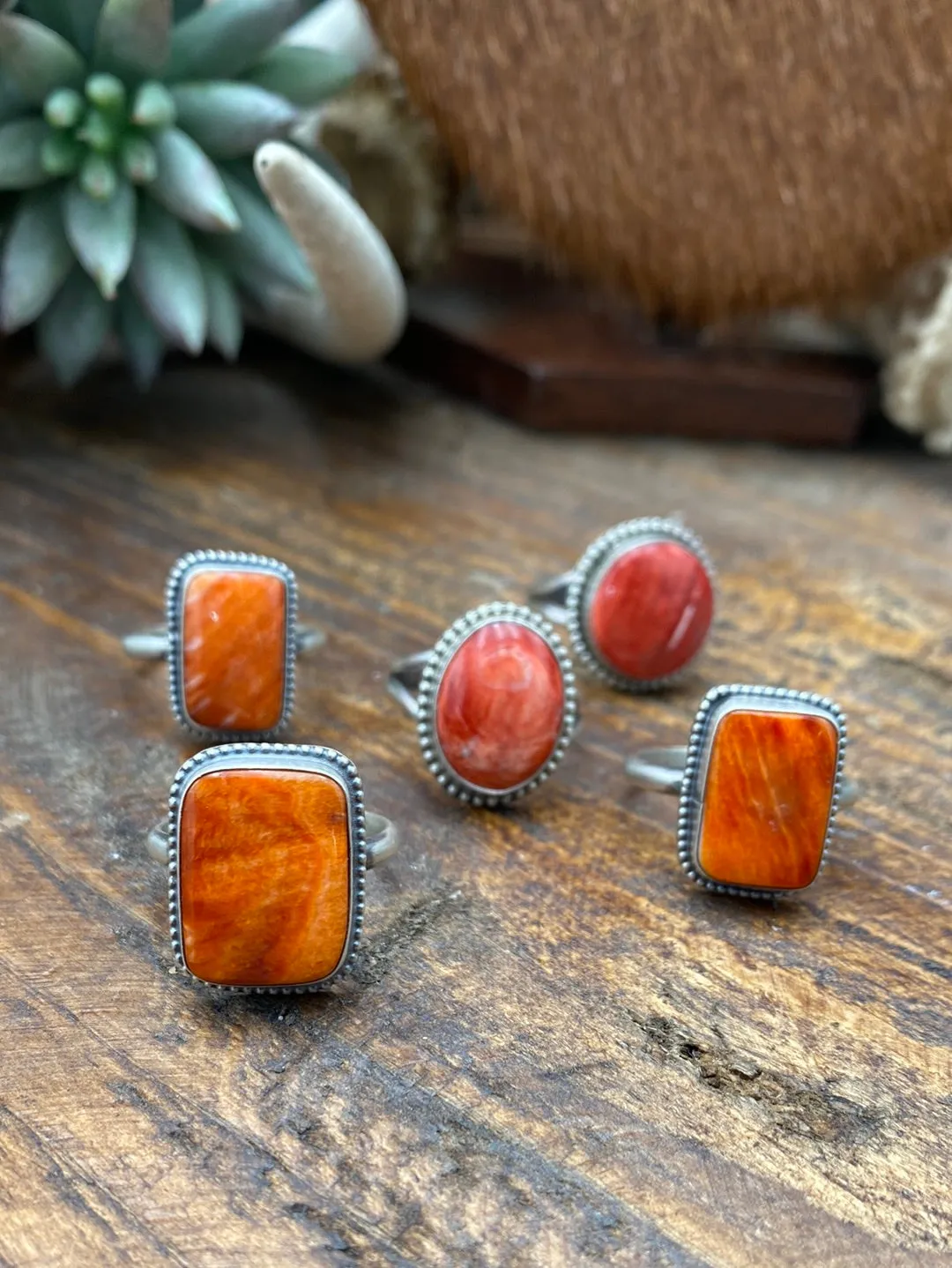 Aledo Sterling Spiny Oyster Ring -Orange