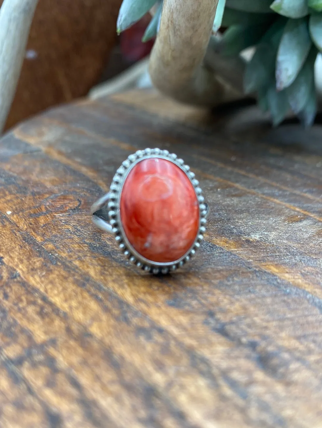 Aledo Sterling Spiny Oyster Ring -Orange
