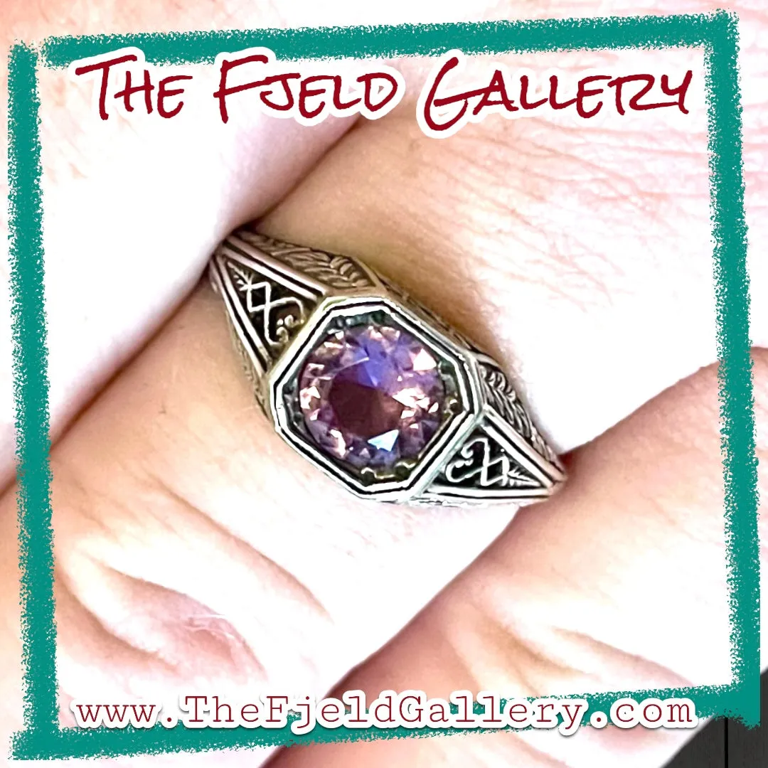 Amethyst Sterling Silver Victorian Ring