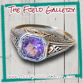 Amethyst Sterling Silver Victorian Ring