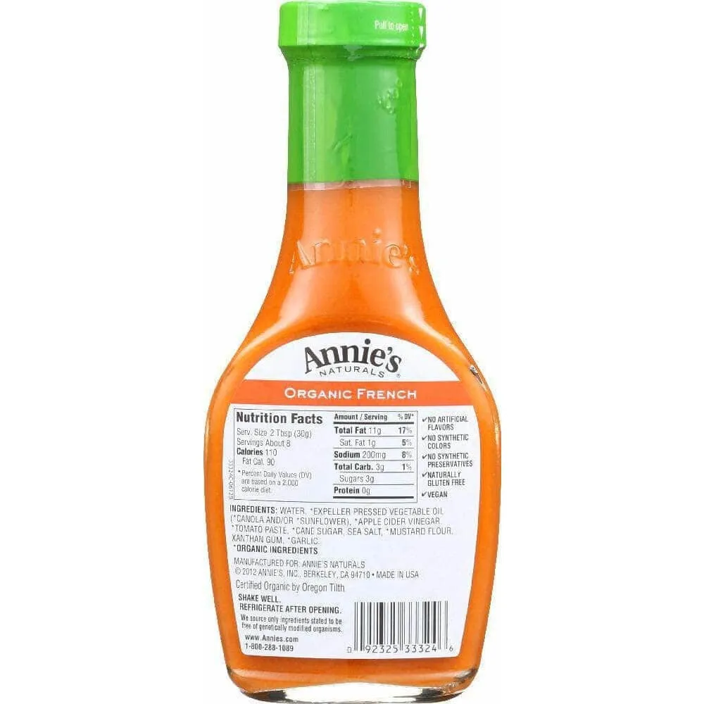 Annie's Naturals Organic French Dressing, 8 oz (Case of 3)