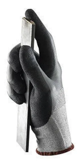 Ansell Size 11 HyFlex Medium Weight Cut And Abrasion Resistant Dark Gray And Black Nitrile 3/4 Dipped Palm Coated Work Gloves With Gray High Performance Polyethylene And Nylon Plaited Liner,