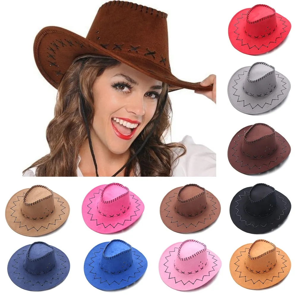 Ashore Shop Women's or Men's Cowgirl Suede Cowboy Fancy Hat