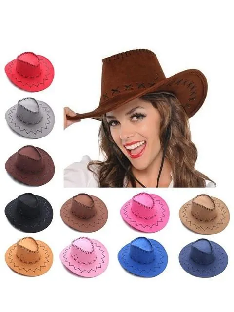 Ashore Shop Women's or Men's Cowgirl Suede Cowboy Fancy Hat