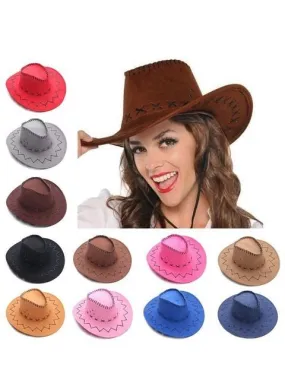 Ashore Shop Women's or Men's Cowgirl Suede Cowboy Fancy Hat