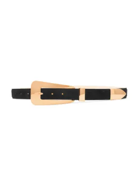 Astrid gold buckle suede waist belt