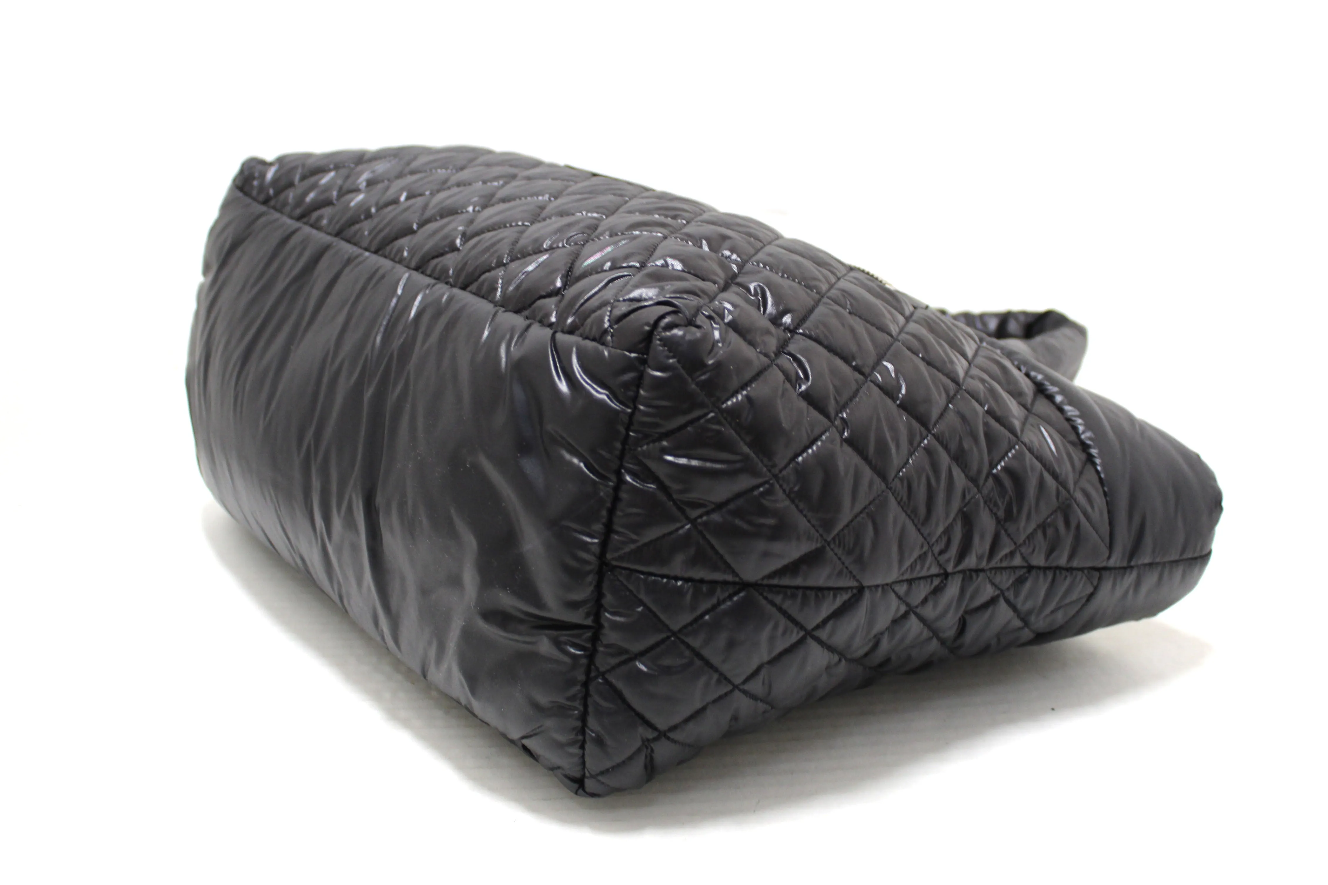 Authentic Chanel Coco Cocoon Black Quilted Nylon Reversible Tote