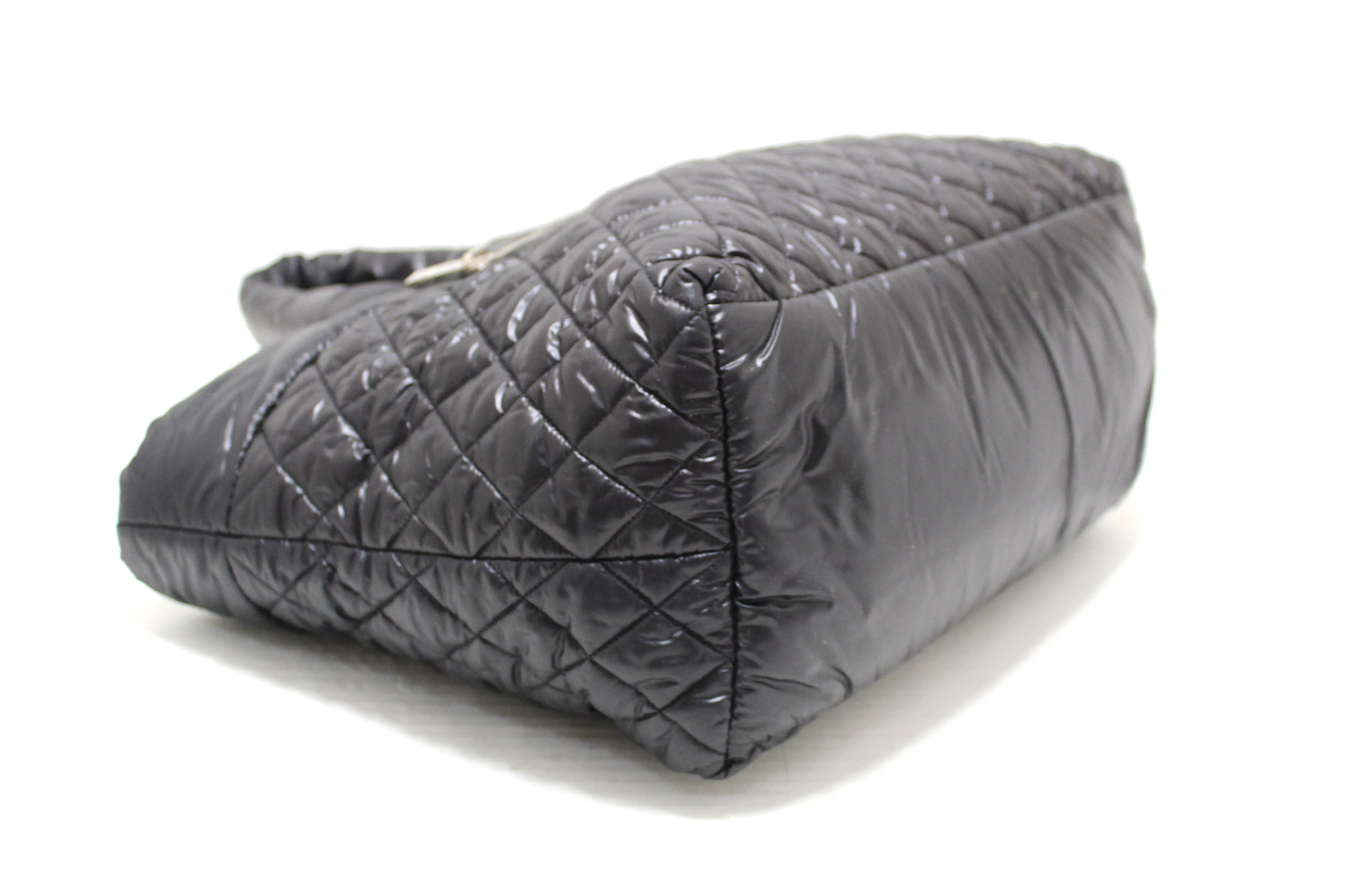 Authentic Chanel Coco Cocoon Black Quilted Nylon Reversible Tote