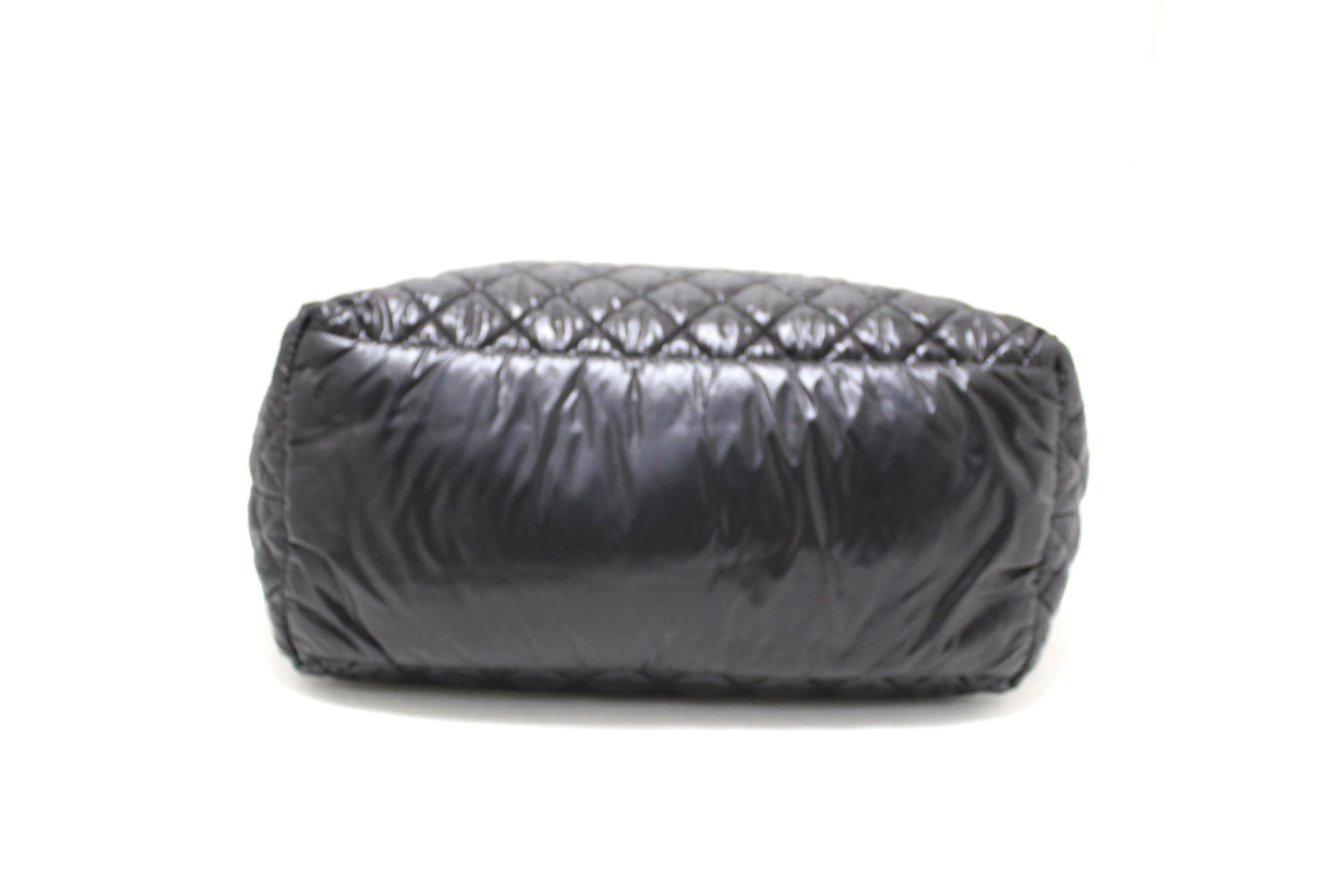Authentic Chanel Coco Cocoon Black Quilted Nylon Reversible Tote