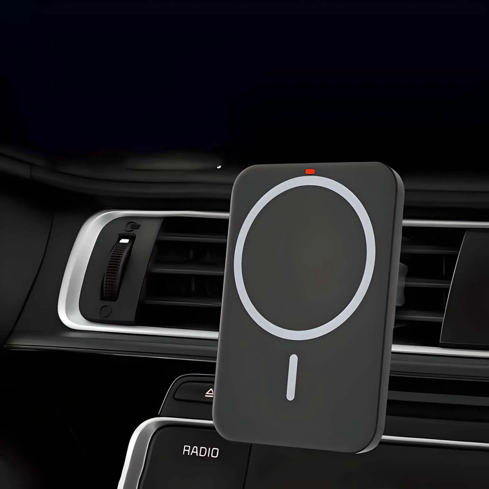AutoCharge MagMount: Magnetic Wireless In-Car Charger | Phone Holder Mount w/Vent Bracket