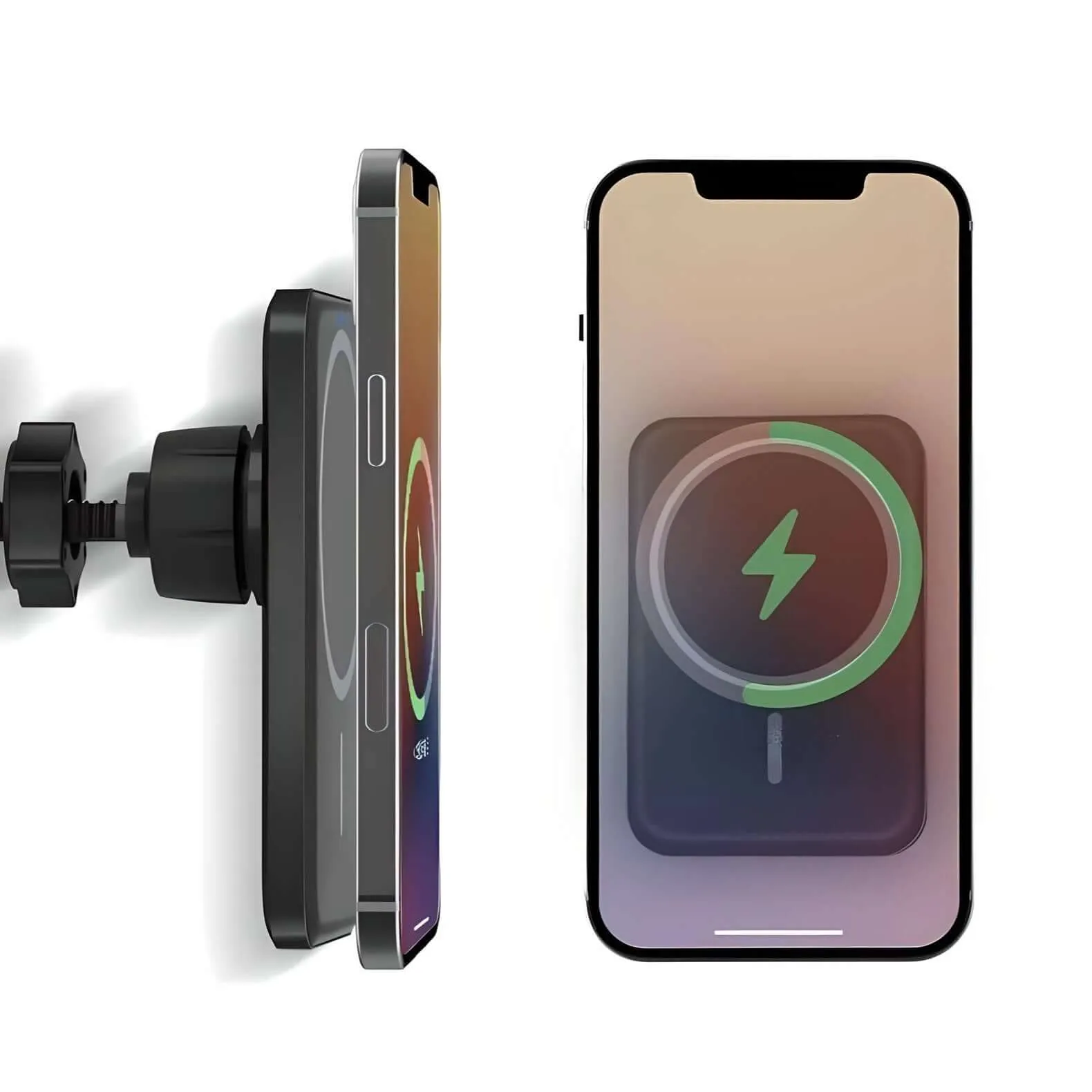 AutoCharge MagMount: Magnetic Wireless In-Car Charger | Phone Holder Mount w/Vent Bracket