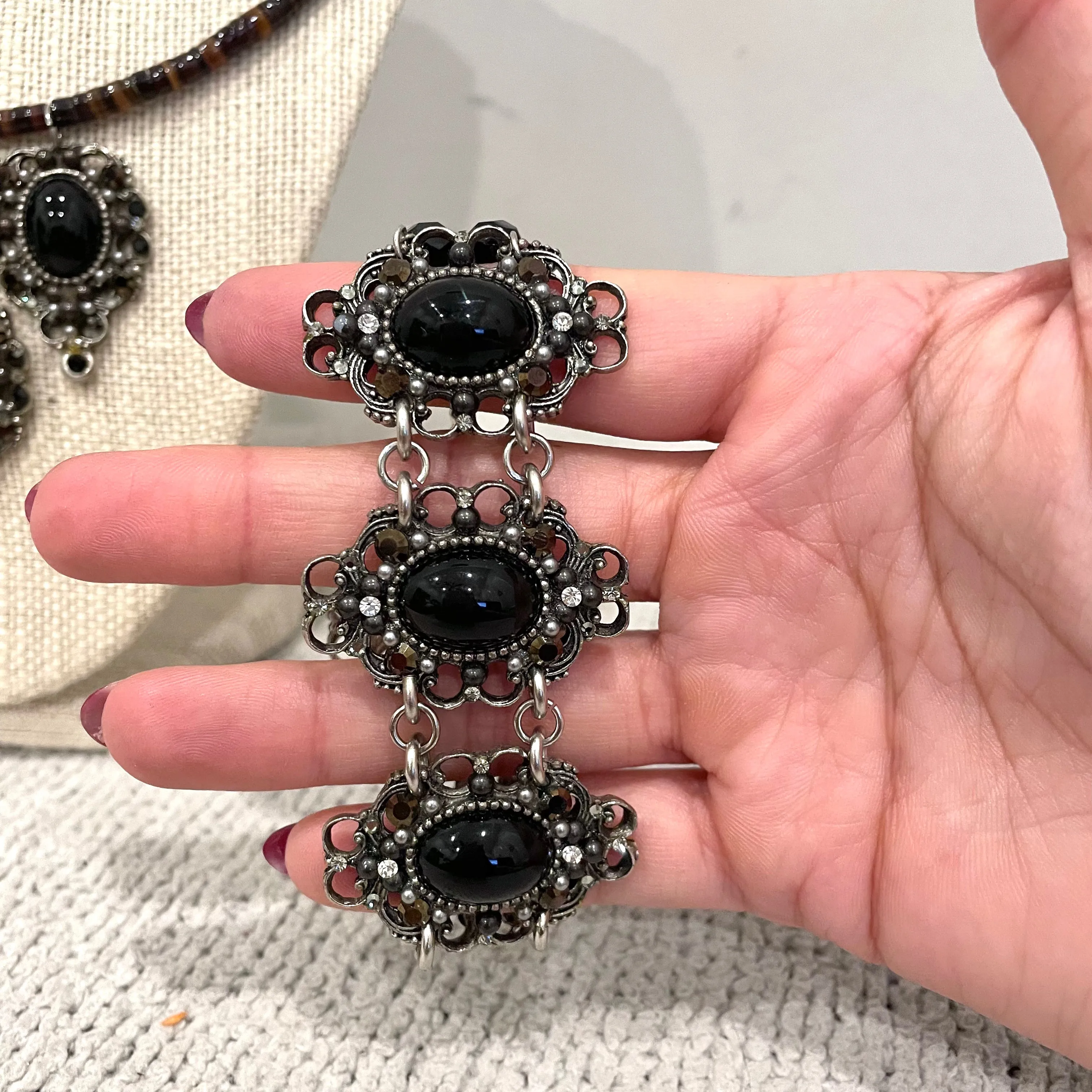Beaded Black Jewelry Set