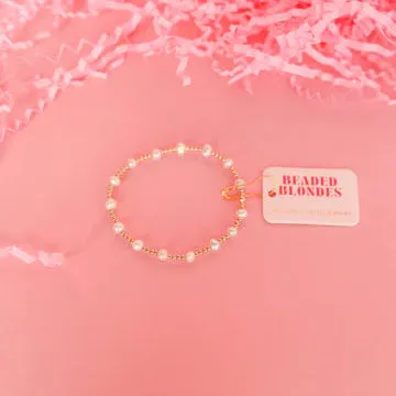 Beaded Blondes | Babies Lolo Gold Beaded Bracelet with Freshwater Pearls