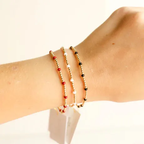 Beaded Blondes | Back Dainty Poppi Bracelet in Gold