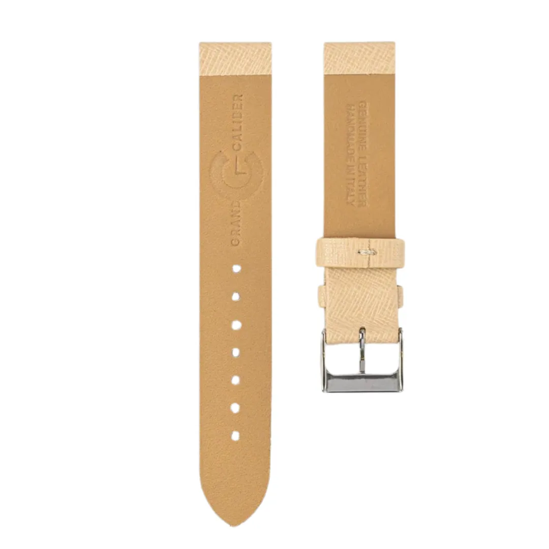 Beige - Saffiano Leather Watch Strap For Rolex Oyster Perpetual