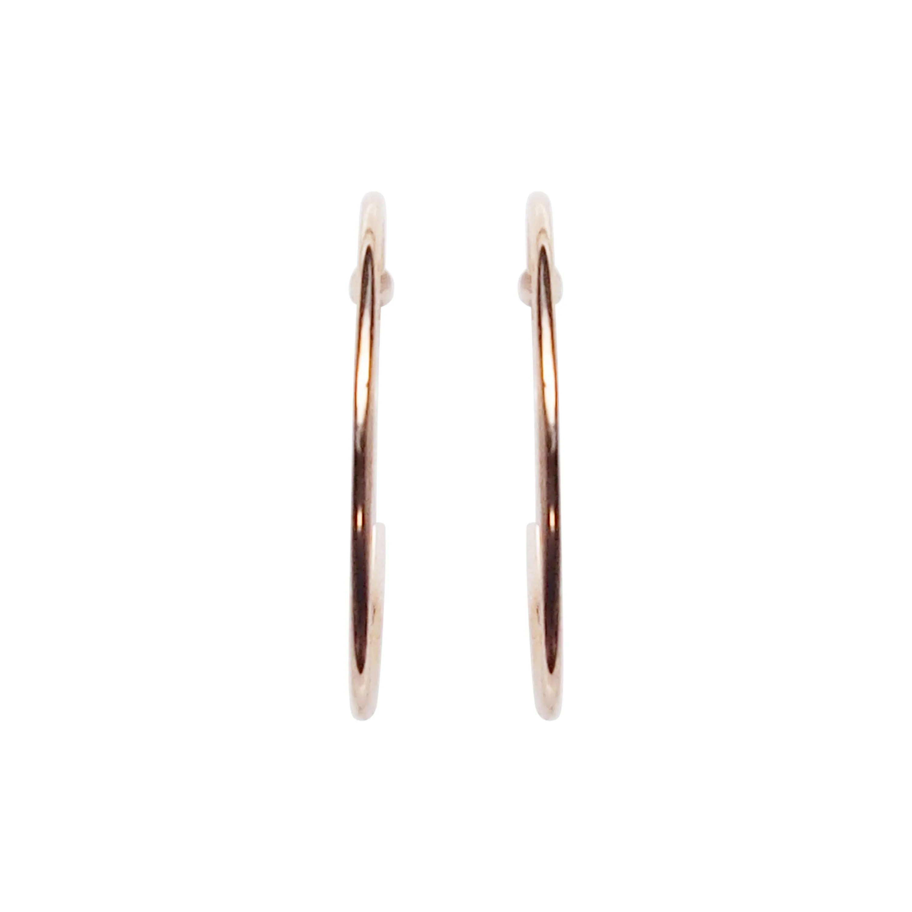 Big Invisible Clip On Hoop Earrings (Rose Gold tone)