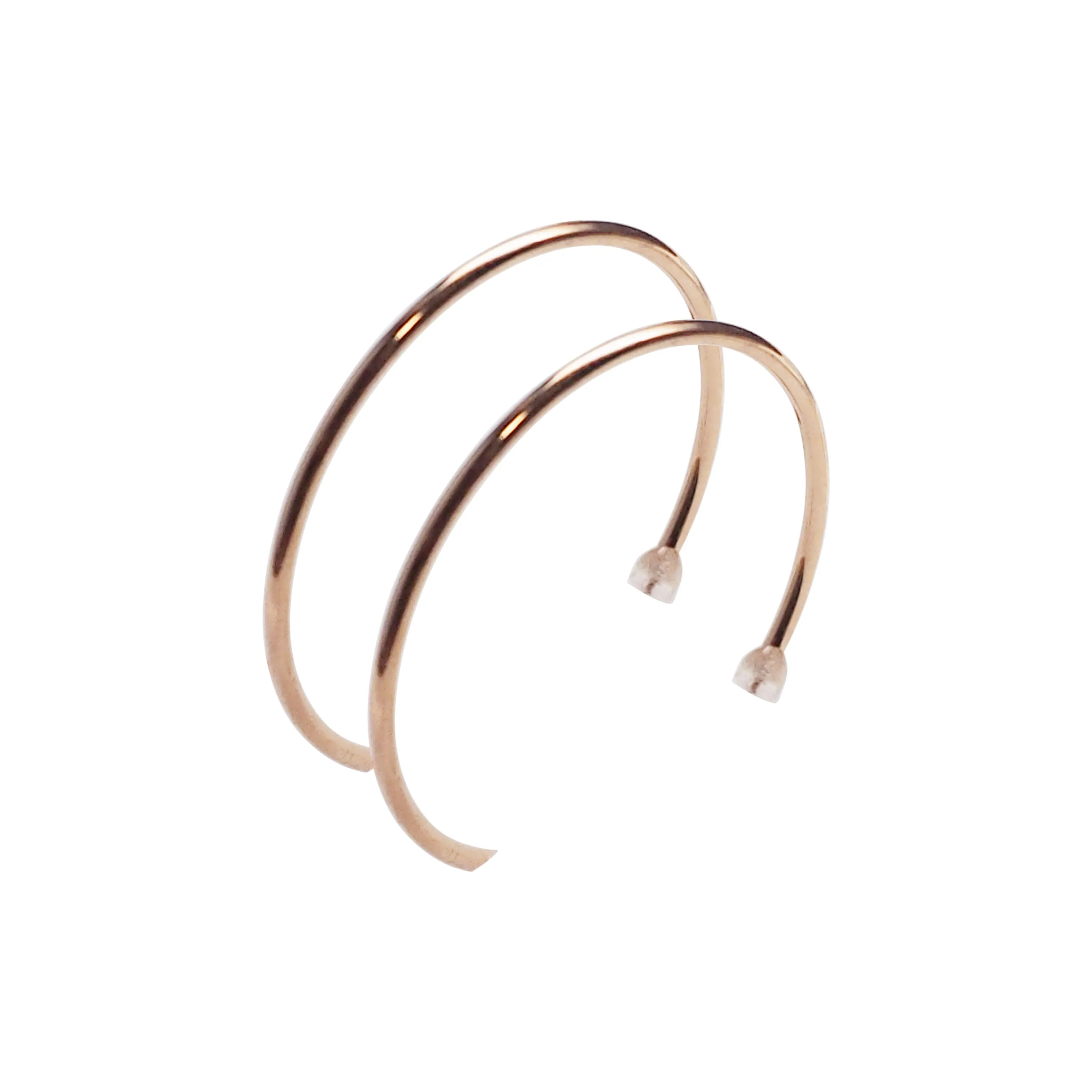 Big Invisible Clip On Hoop Earrings (Rose Gold tone)