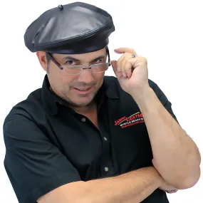 Black Leather Beret #H7ARTK ()