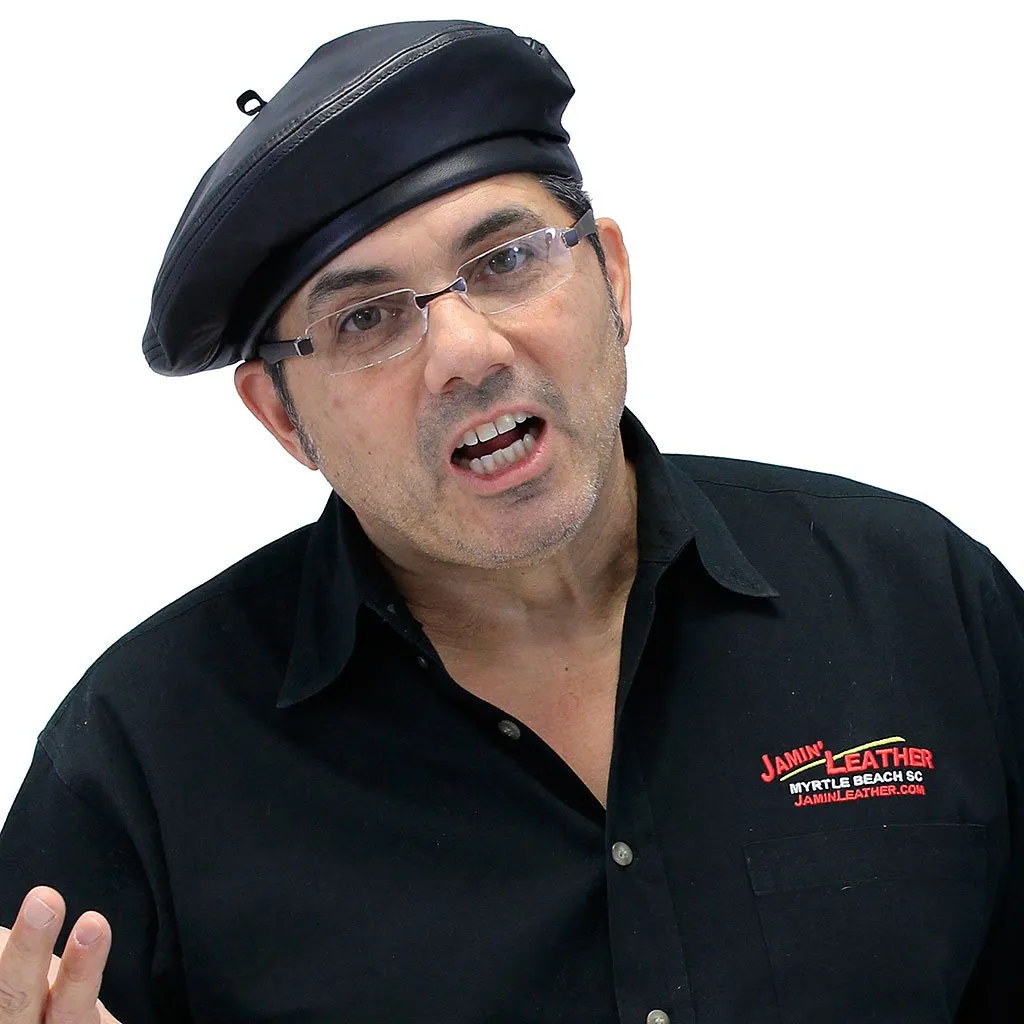 Black Leather Beret #H7ARTK ()