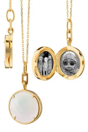 Brooke Stone Slim Locket Necklace