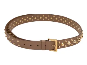 Brown Prada Studded Leather Belt