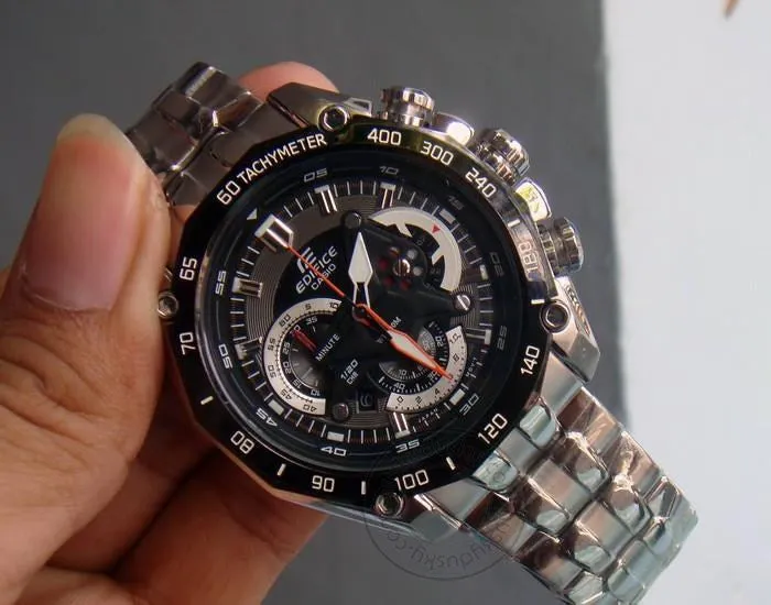 Casio Edifice Chronograph Black Dial Men's Watch Metal Formal Casual EFR 550D-1AV
