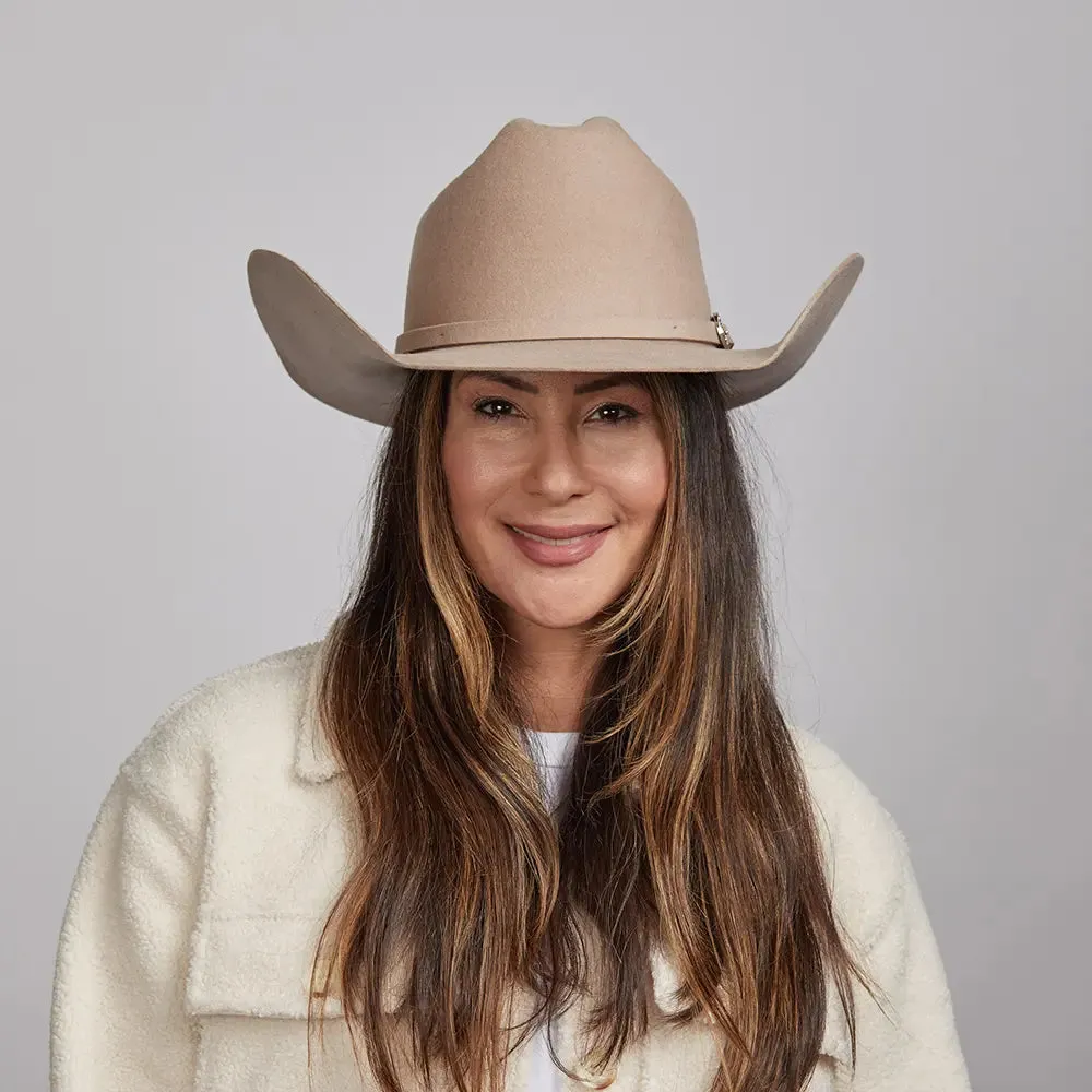 Cattleman | Womens Sand Felt Western Cowgirl Hat - Bourbon Cowgirl