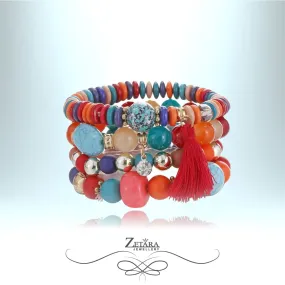Charlotte Vintage Beaded Bracelet - Rainbow - 2024