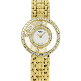 Chopard Happy Diamond White Dial Diamond Bezel YG (Full Set)