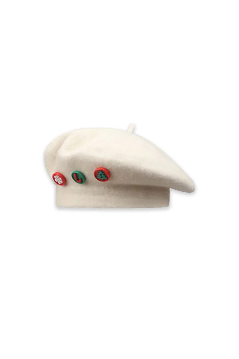 Christmas 100 Wool French Beret Hat