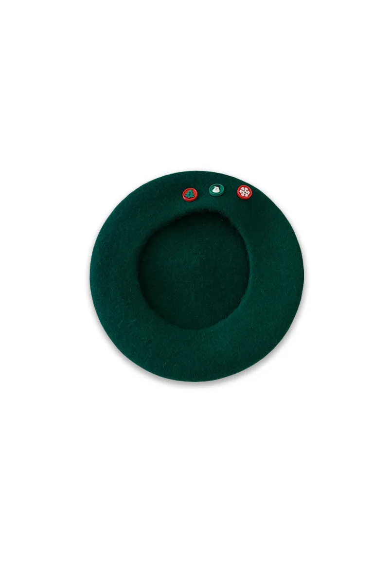 Christmas 100 Wool French Beret Hat