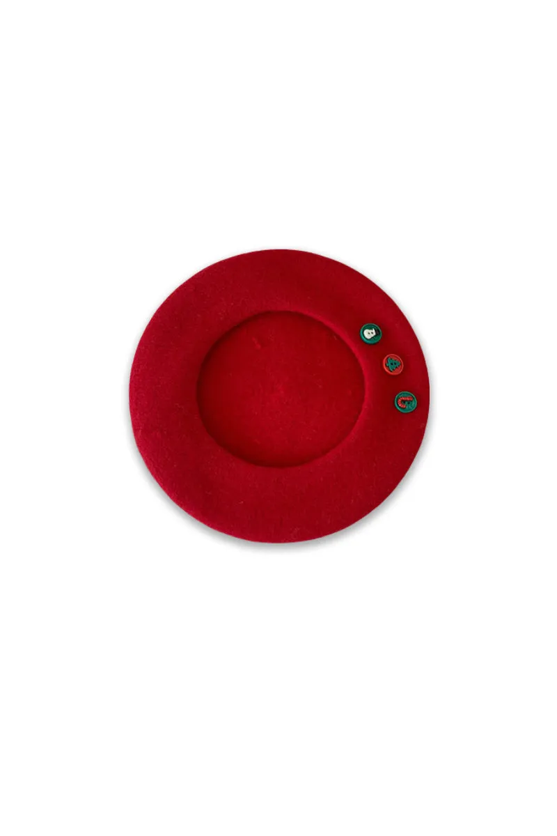 Christmas 100 Wool French Beret Hat