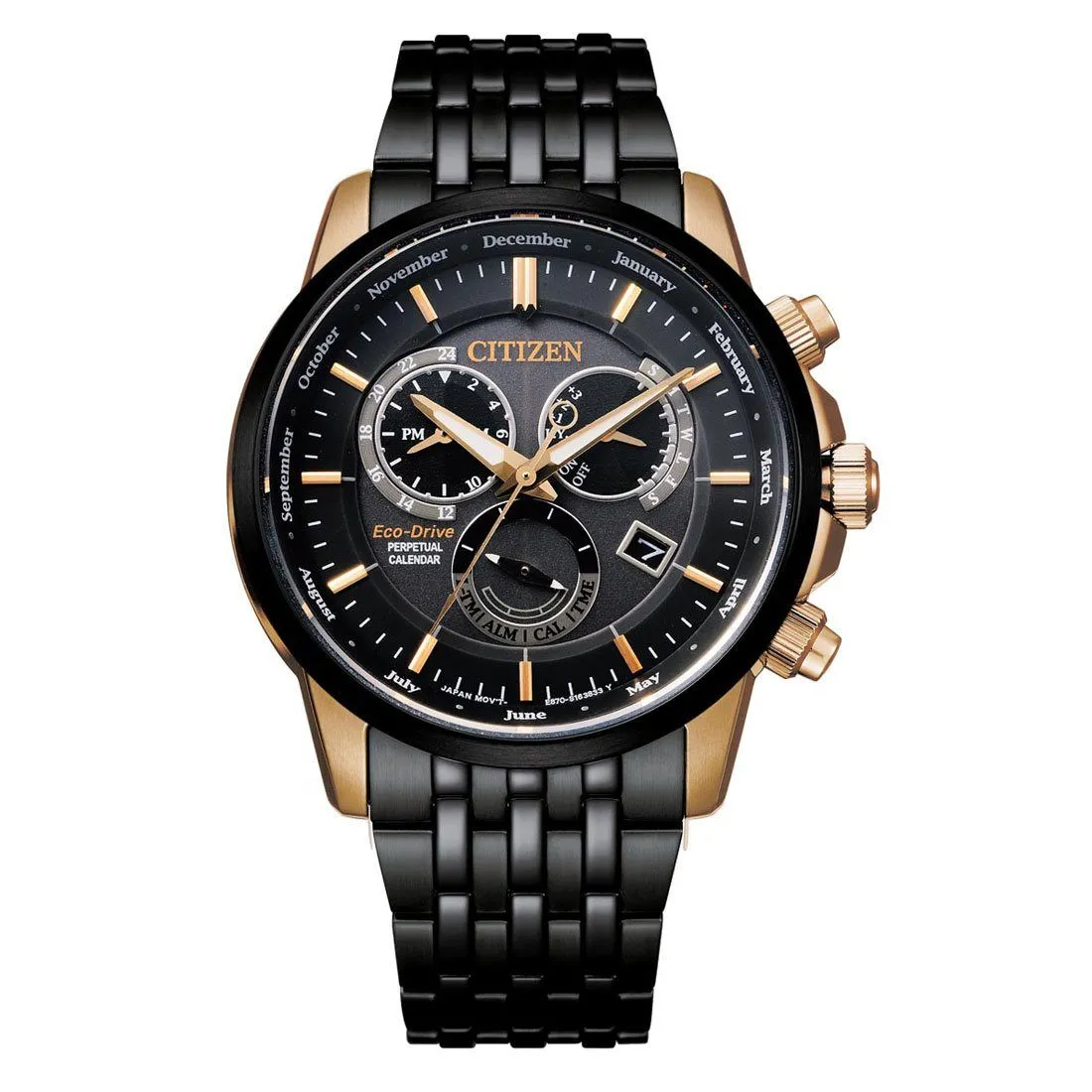 Citizen Men's Black &  Gold Ecodrive Perpetual Calender Watch BL8156-80E