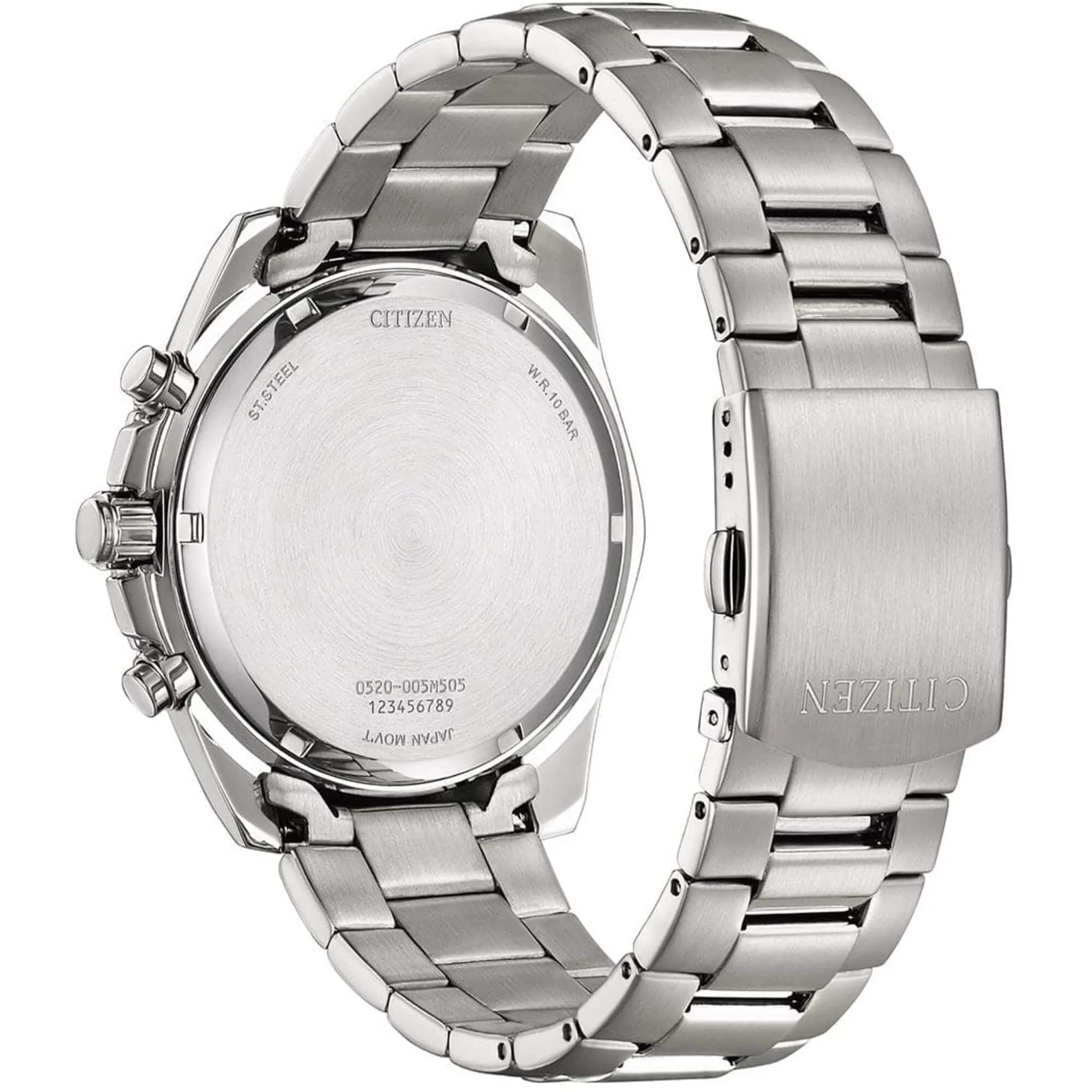 Citizen Men's Watch - Quartz Chronograph Blue Dial Silver Tone Bracelet | AN8201-57L