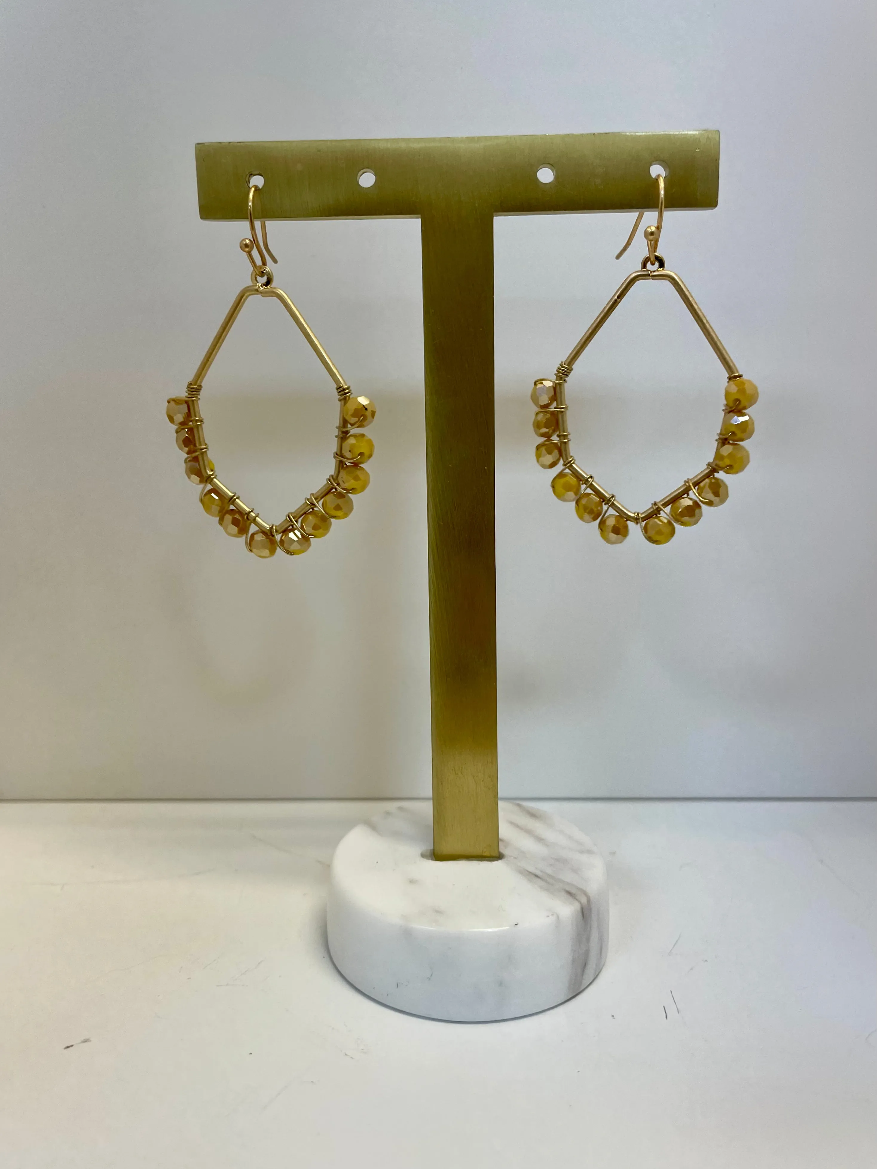 Citrine Gold Beaded Earrings or Bracelet