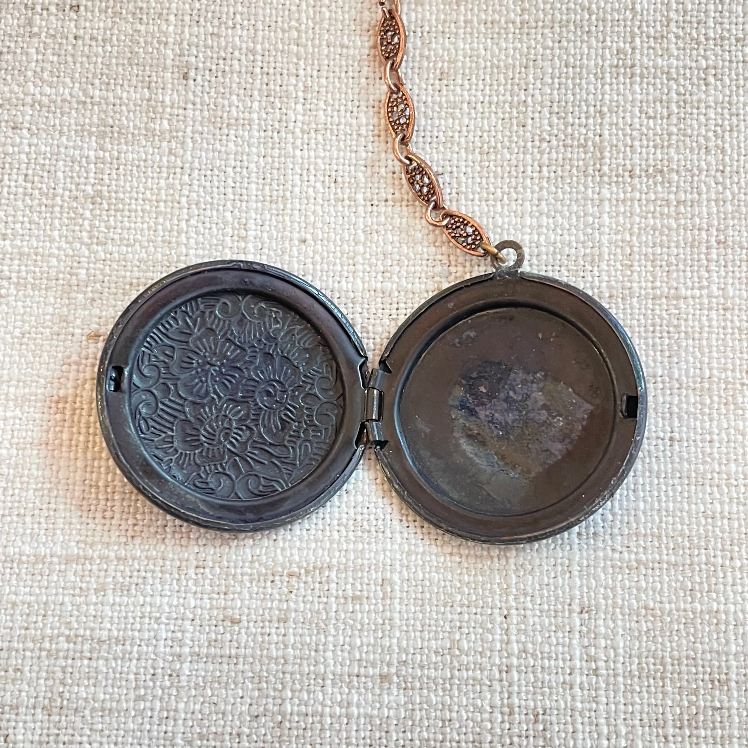 Copper Dragonfly Locket Necklace