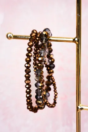 Crystal Avenue Perfect Plans Bronze Beaded Bracelet Set