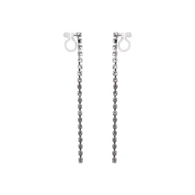 Dangle Long Crystal Chain Invisible Clip On Earrings
