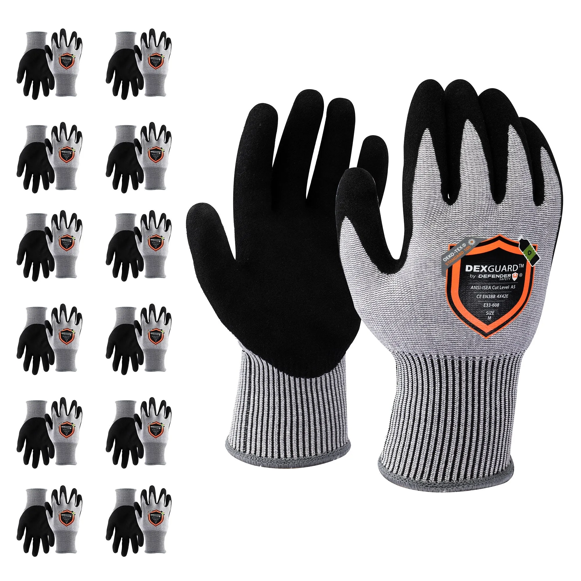 DEXGUARD™ A5 Cut Gloves, Cold Weather 13G Thermal Liner, Water Resistant, Level 4 Abrasion Resistant, Latex Coated