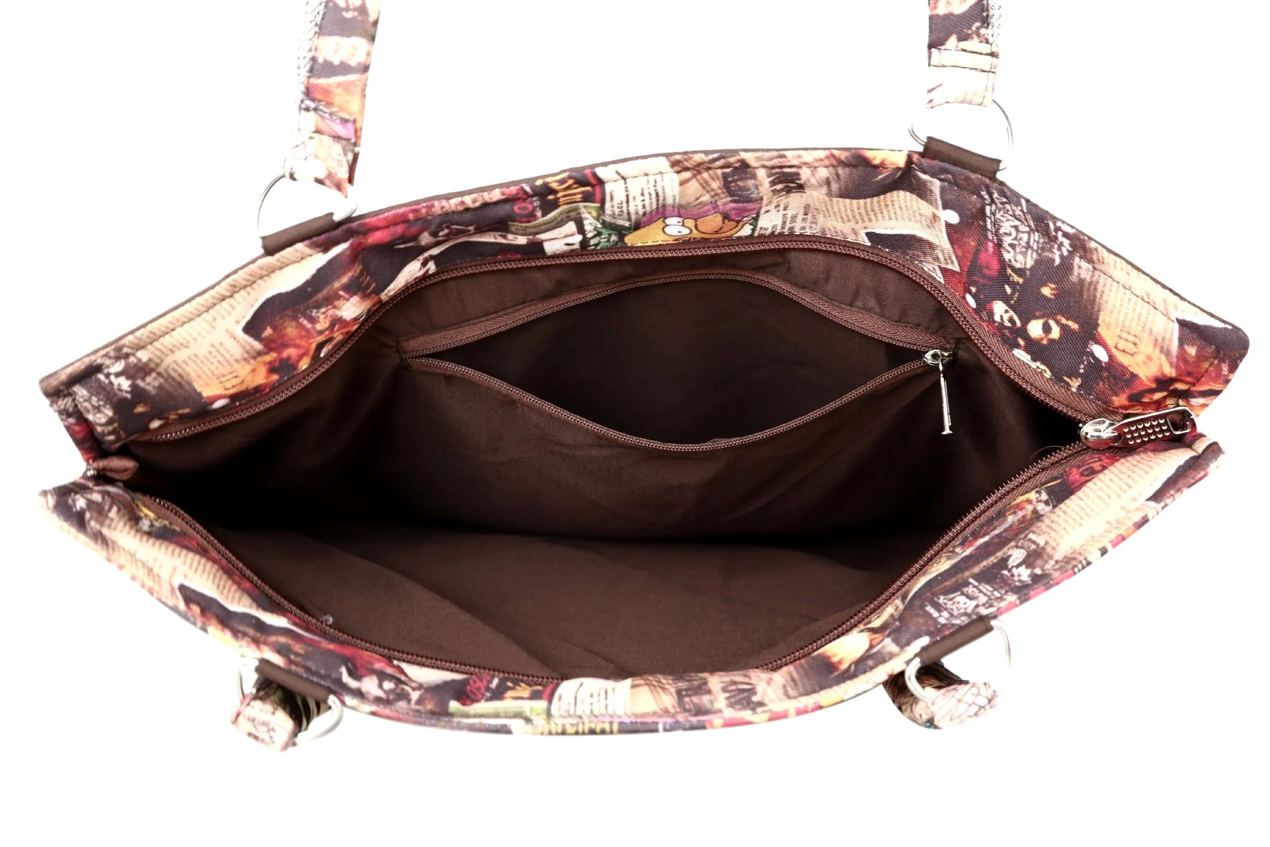 Digitally Printed Multicolor Fashion Tote Bags 100% Polyester Reversible Design Waterproof Quilted 15X16 Inch,FT79-6
