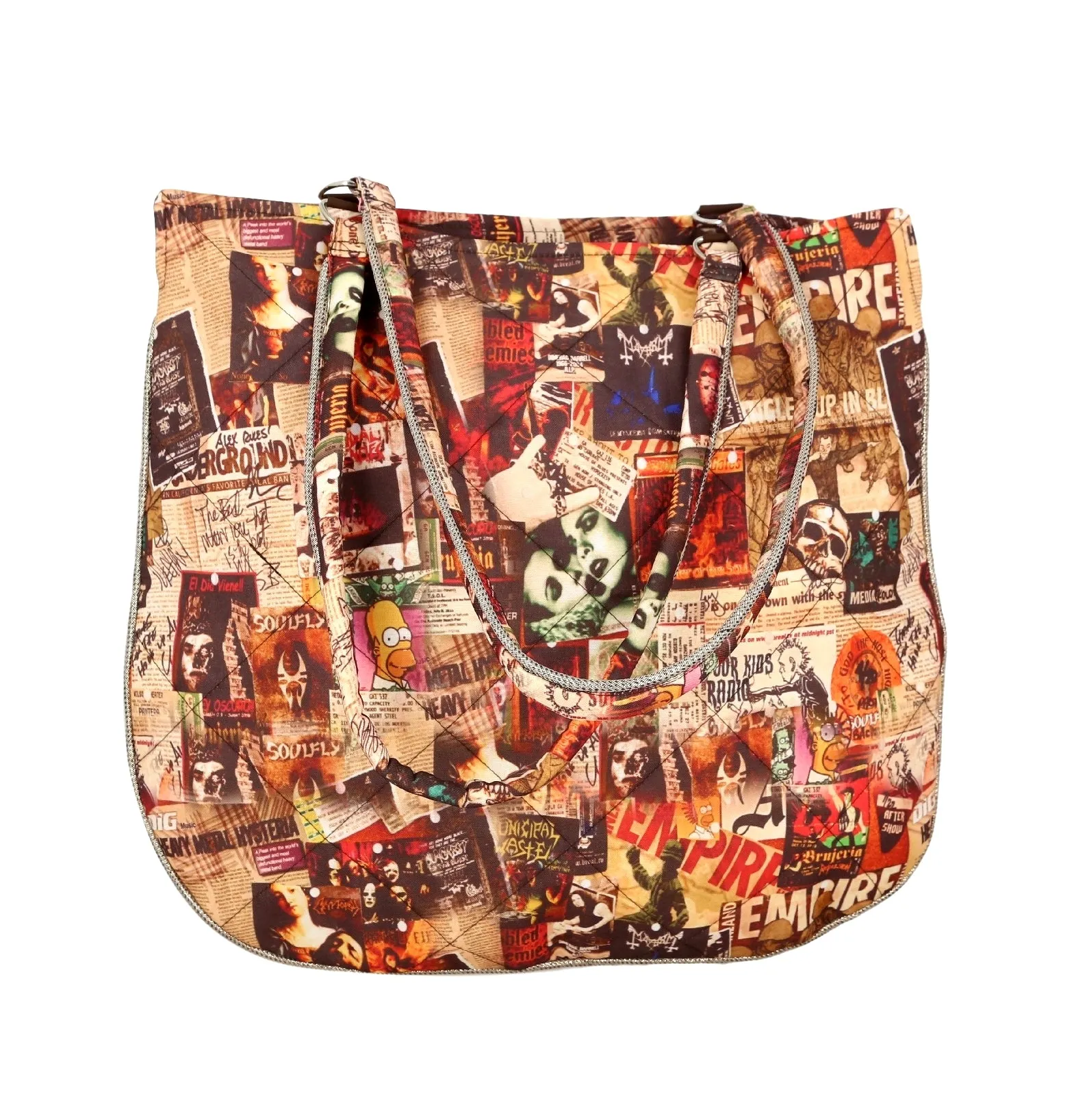 Digitally Printed Multicolor Fashion Tote Bags 100% Polyester Reversible Design Waterproof Quilted 15X16 Inch,FT79-6