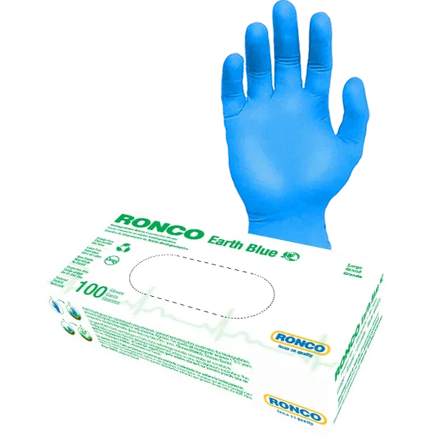 Disposable Gloves - Ronco Earth Biodegradable Nitrile Gloves 3.5 Mil, Blue (Box of 100), 937